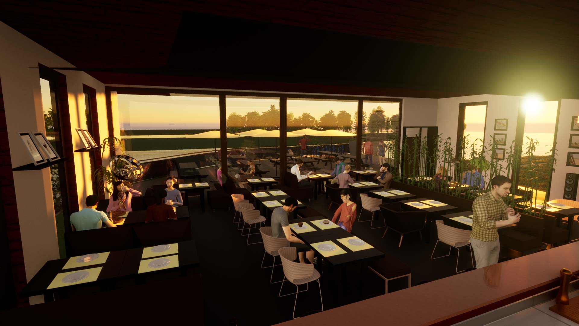 Innenansicht Gastronomie von der Theke