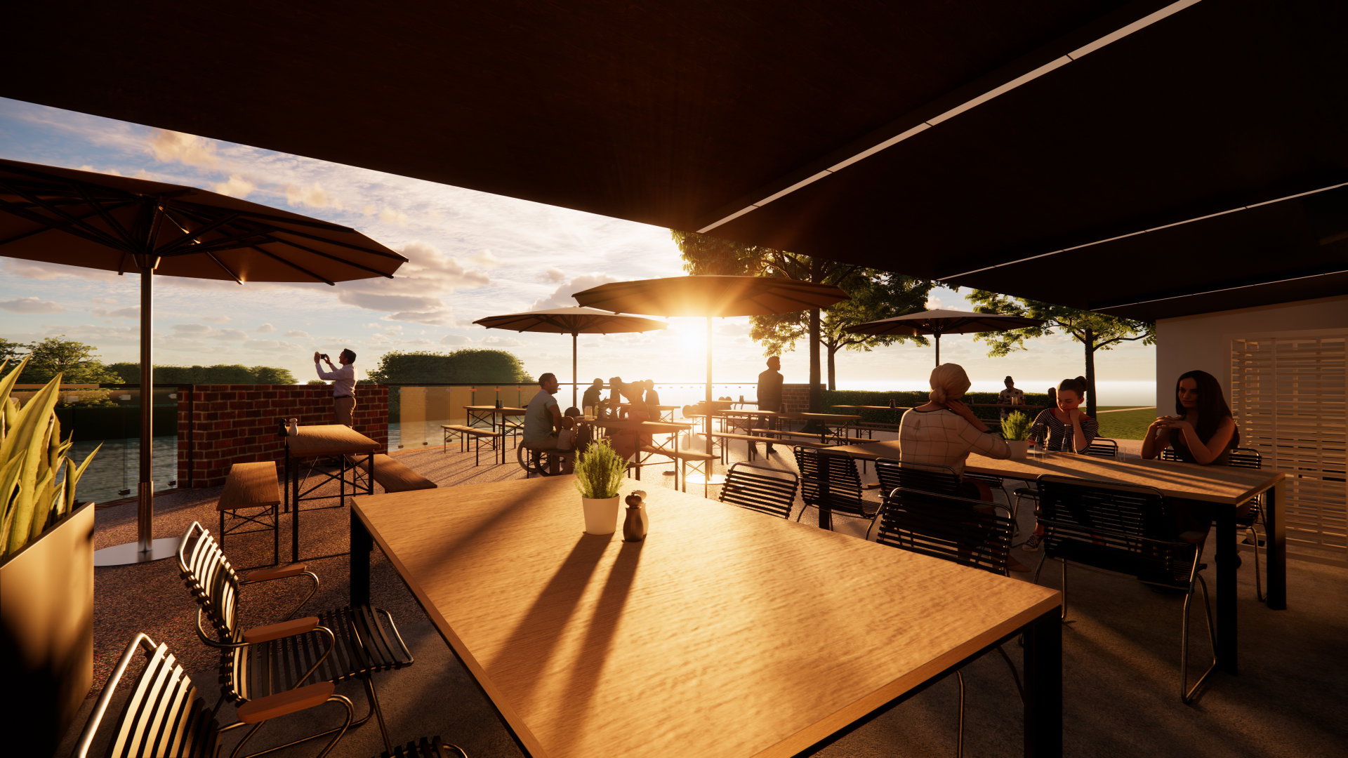 Außenansicht Gastronomie zum Main