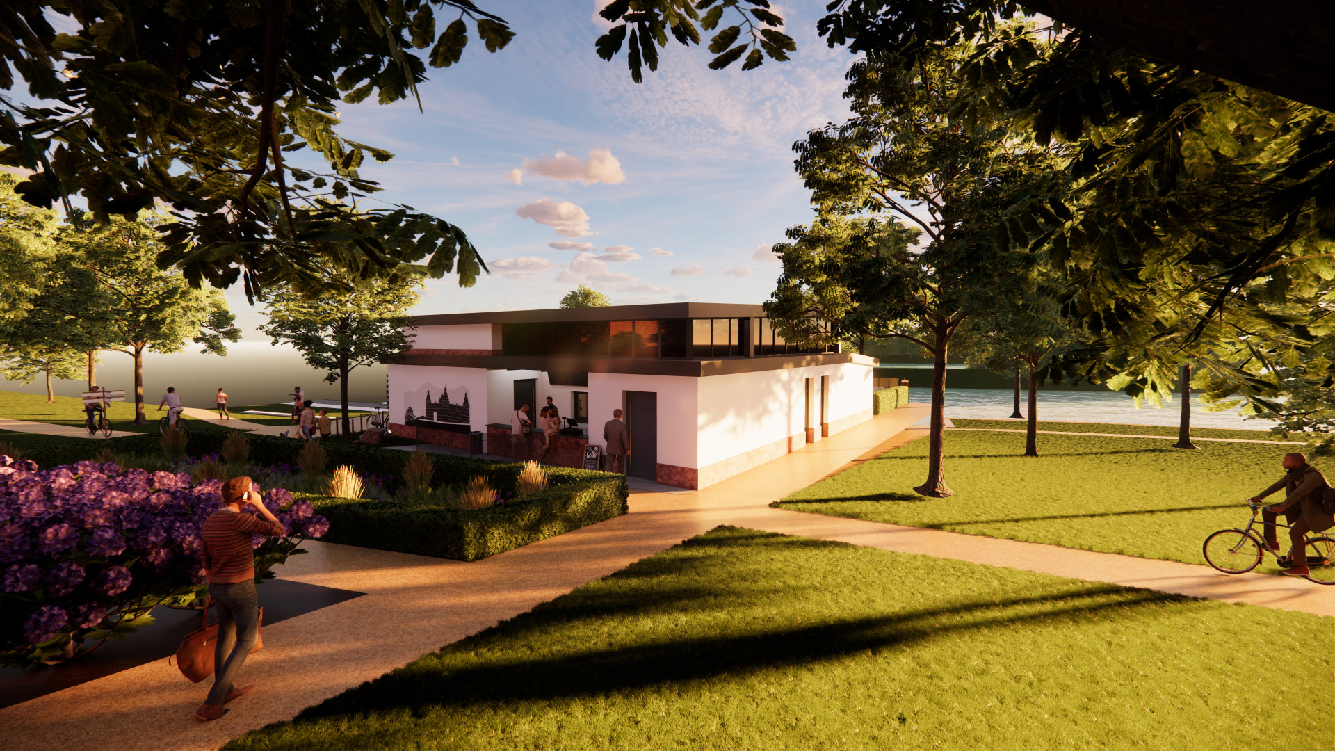 Außenansicht Gastronomie von Schloss