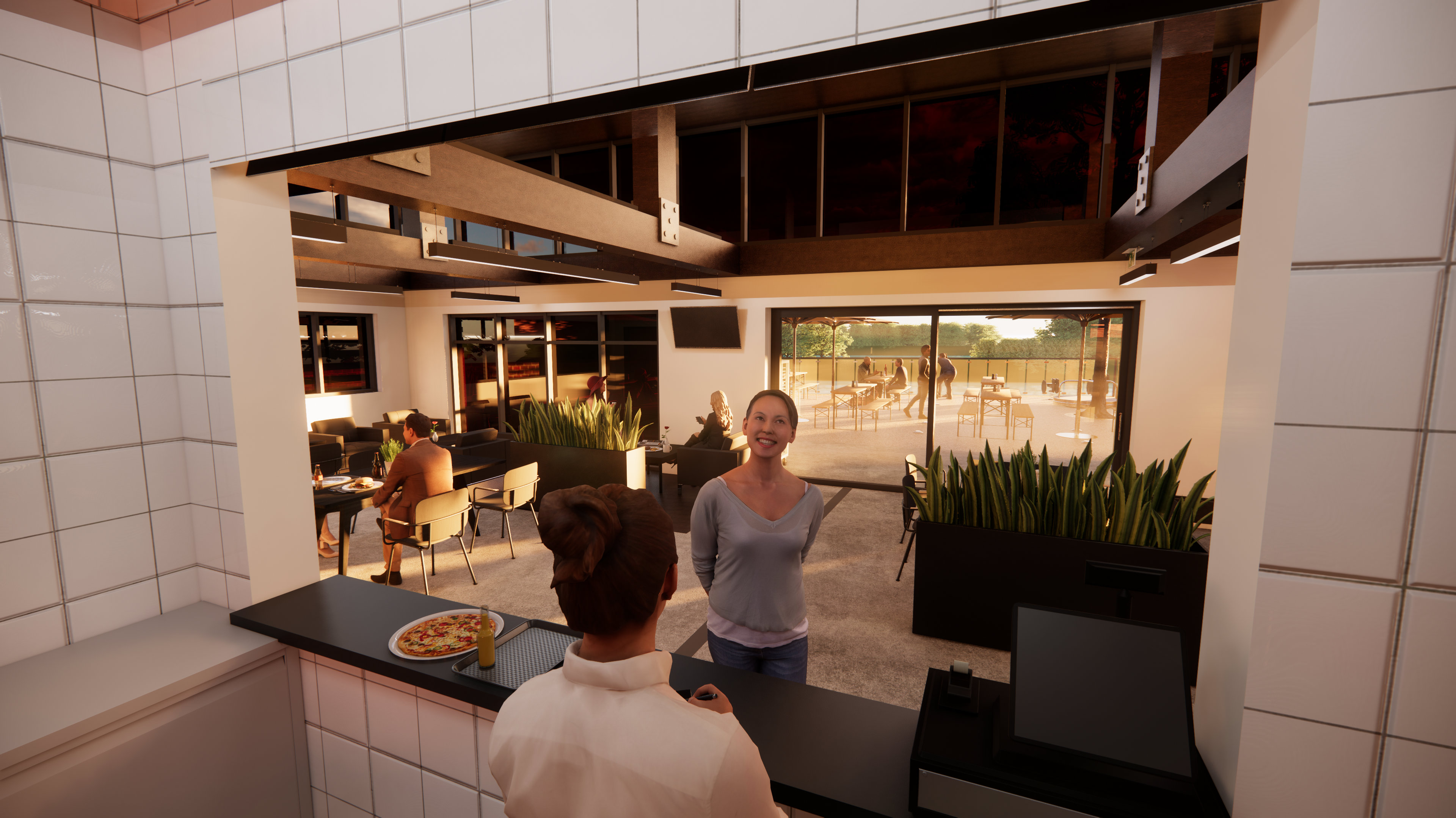 Innenansicht Gastronomie Theke